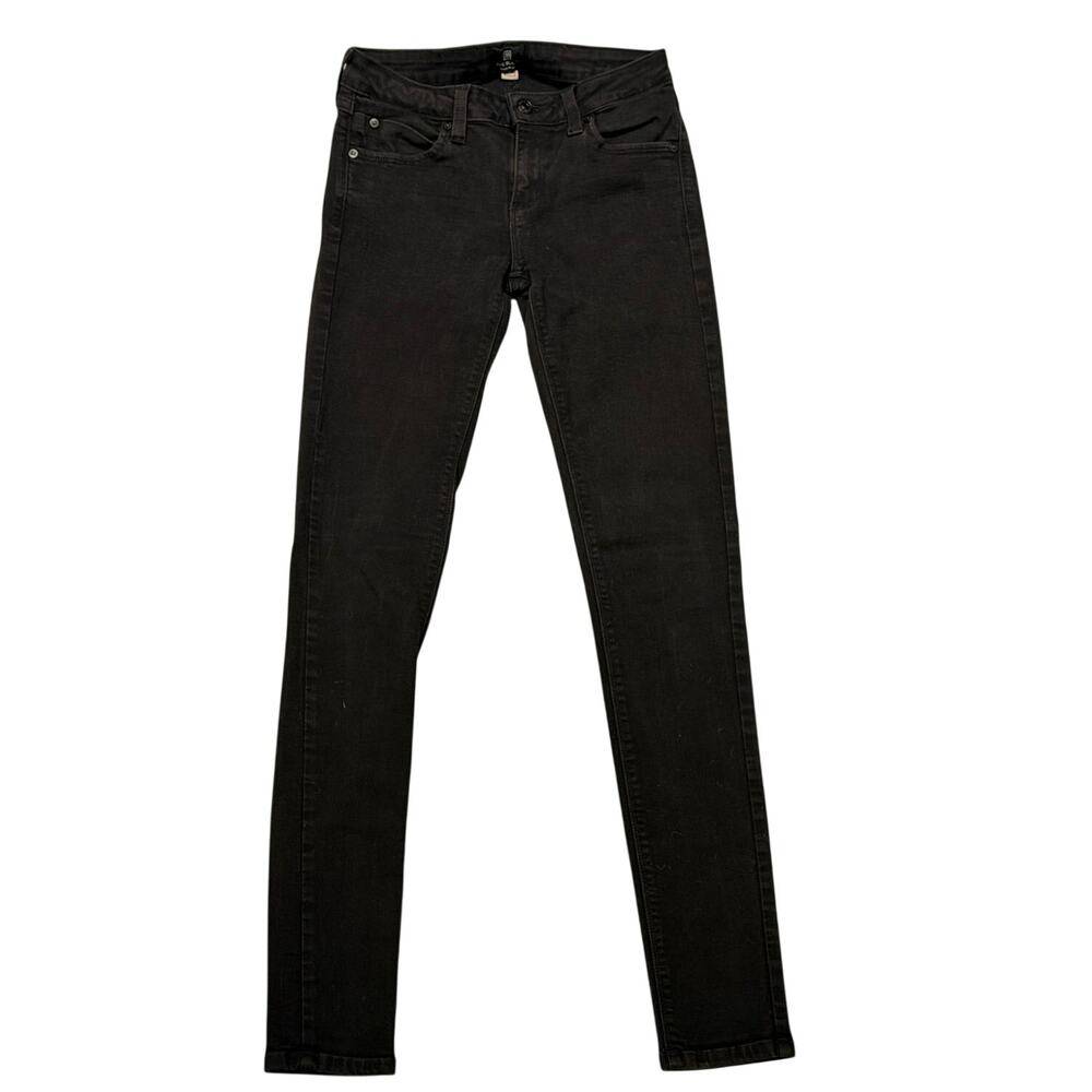 Just Black Skinny Jeans Black Stretch Mid Rise Size 26